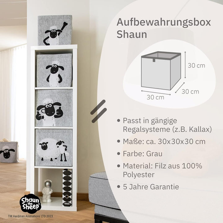meets Shaun das Schaf Aufbewahrungsbox für Kinder – Filz-Box mit dem kultigen Schaf zum Verstauen vo