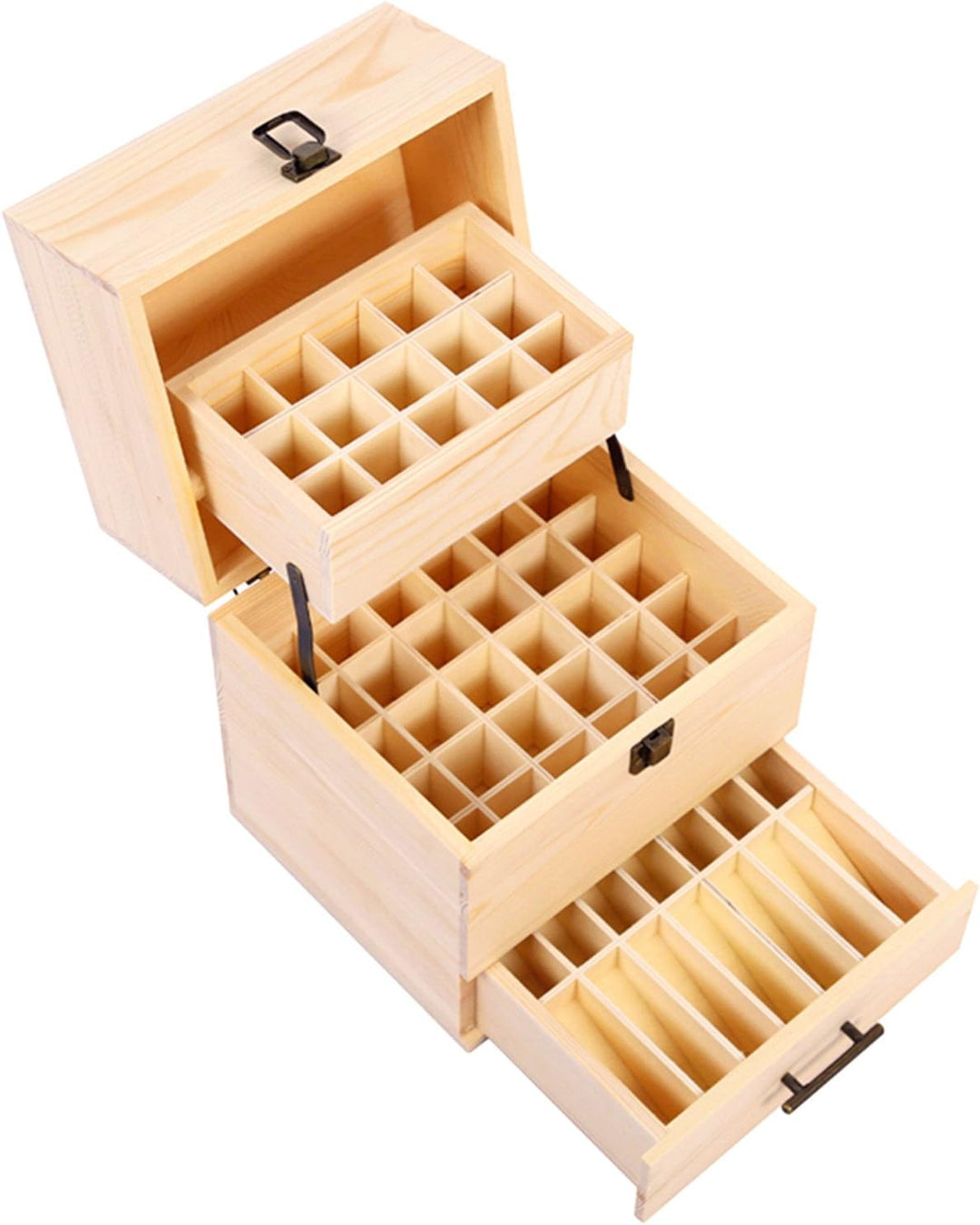 CHSEEA Ätherisches Öl Display Ständer Gestell Halter Organisator, 59 Löcher Holz Box Veranstalter Au