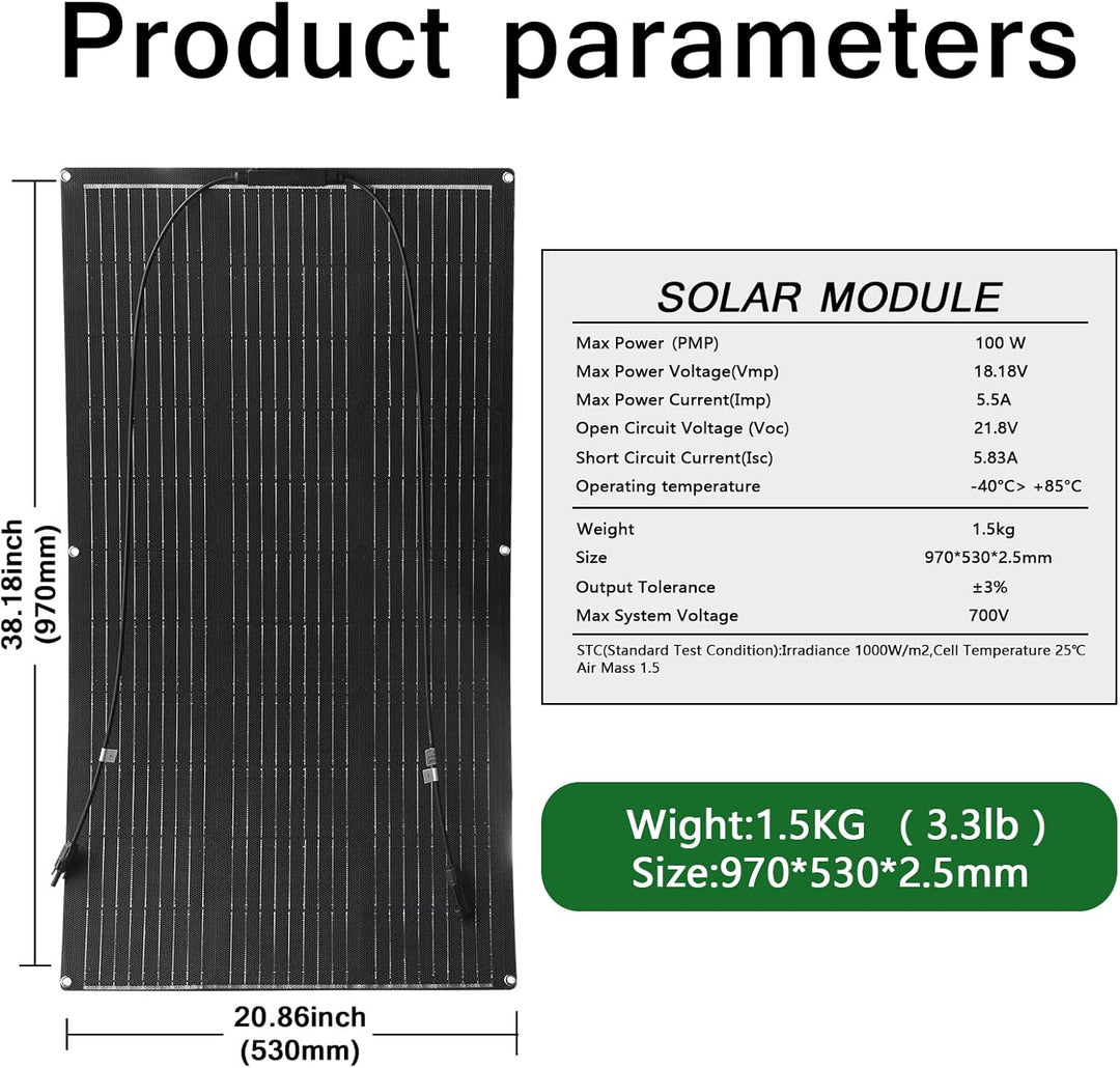 Solarlader 800W 12V Solarpanel Solarmodul Solar Panel-Set 100 Watt 12 Volt Monokristalline Off-Grid-