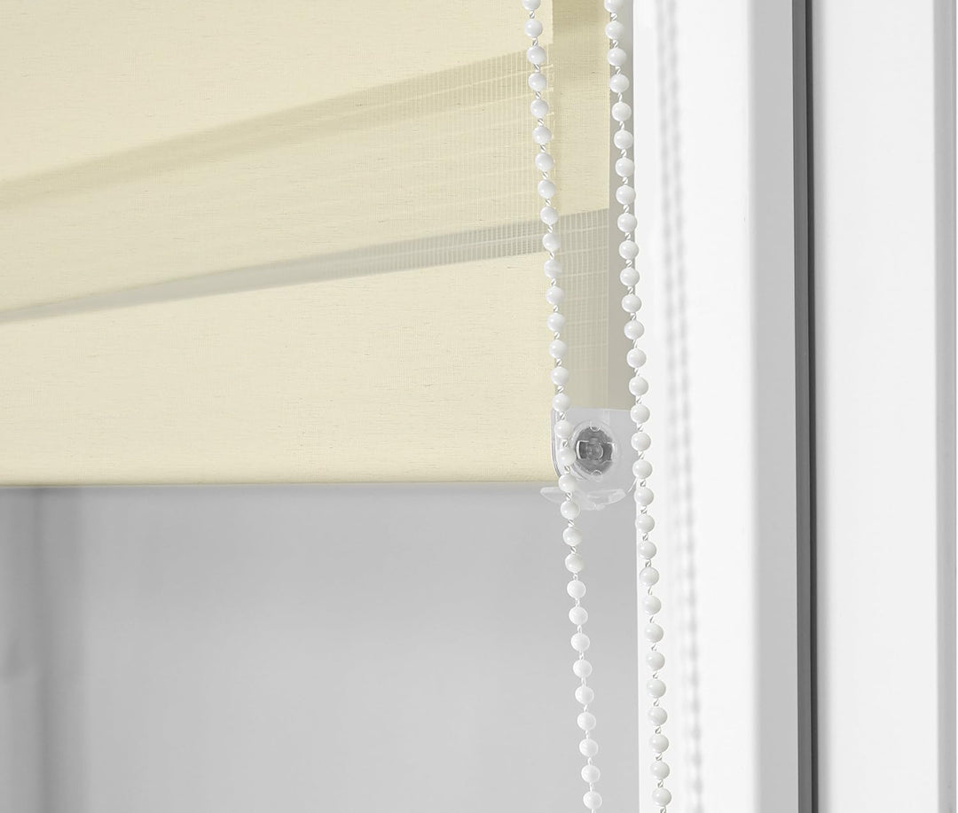 Doppelrollo in 4 Farben & in 8 Grössen - mit Klemmfixierung am Fensterahmen und fest montierter Träg