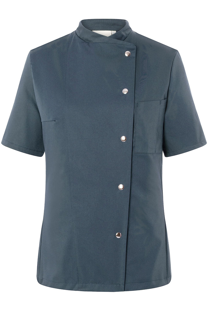 Karlowsky Damenkochjacke Greta Kurzarm Druckknöpfe 65% Polyester, 35% Baumwolle 34 Anthrazit, 34 Ant