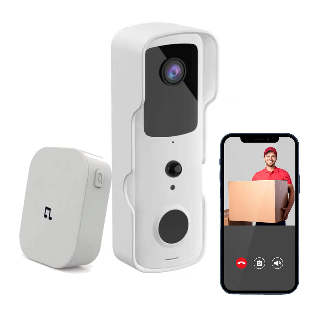 Winnes Kabellose Türklingel mit Kamera, 1080P HD, IP65, wasserdicht, 155 ° Weitwinkel, mit PIR-Nacht