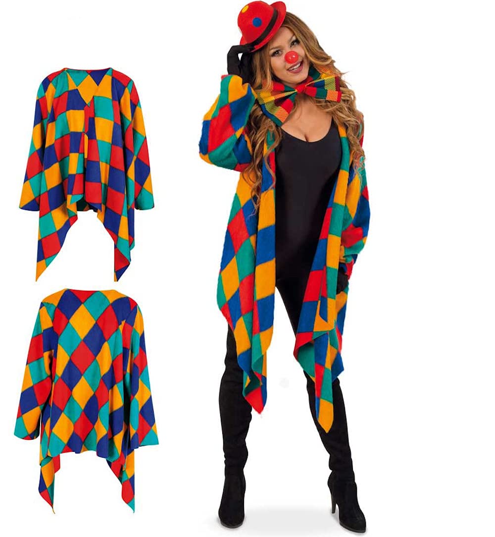 KarnevalsTeufel Kostüm-Set Clown 5-teilig Weste mit passender Schleife und Mini-Melone, Handschuhe u