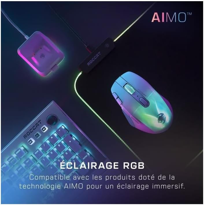 Roccat Kone XP Air – kabellose Gaming-Maus mit optischem Sensor mit 19.000 DPI, AIMO RGB-Beleuchtung