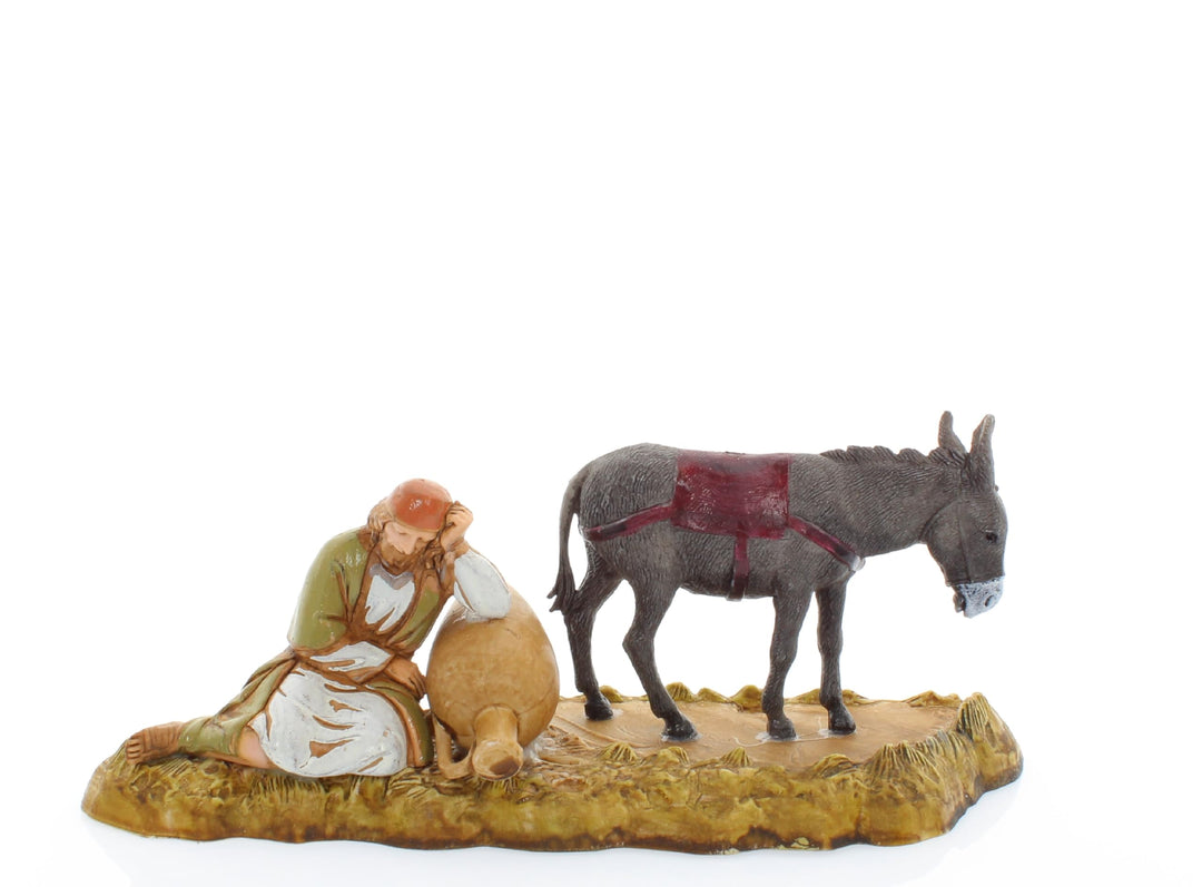 Moranduzzo Ruhender Alter Hirte mit Esel – Maximale Höhe 5,6 cm – Massstab 1:20 – Standard 10 – Hand