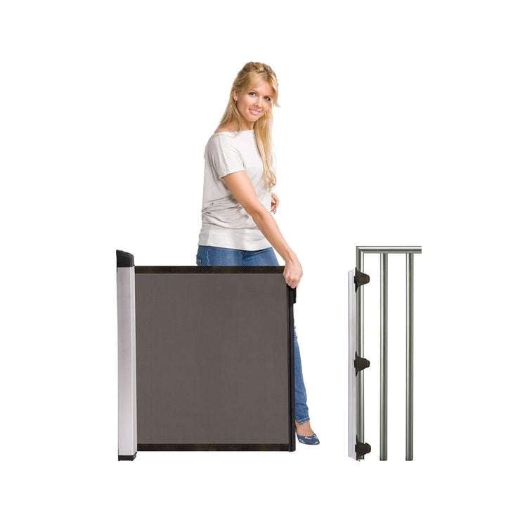 Lascal KiddyGuard Vorderes Sicherheitsgitter für Treppen, diskret, ausziehbar bis 120 cm, schwarz, 2