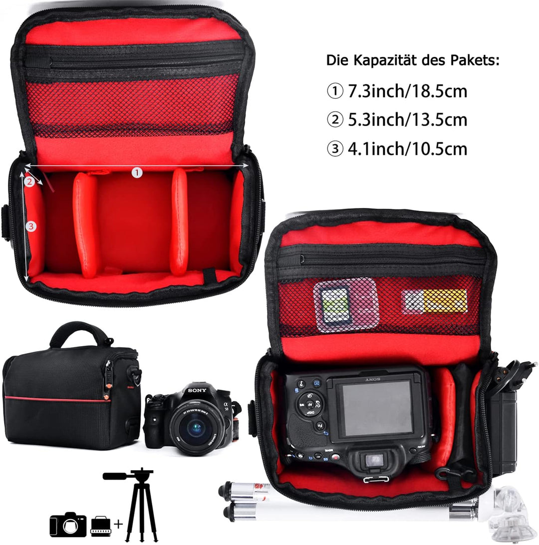 FOSOTO SLR-Kameratasche Fototasche für Spiegelreflexkameras mit wasserdichtem Kompatibel mit Canon S