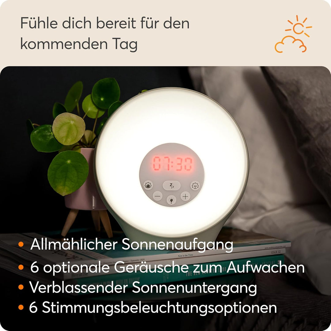 Lumie Sunrise Alarm - Sonnenaufgangs- und Sonnenuntergangseffekt, Wecker, Klänge und Stimmungslicht