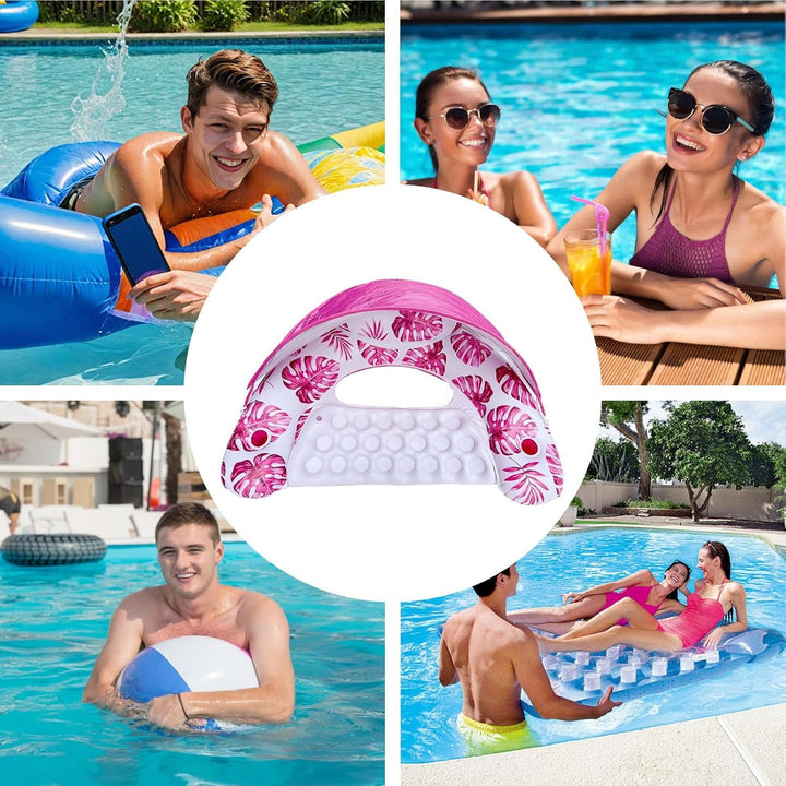 Sunshade Pool Float – Schwimmende Liege für See Fluss und Pool mit Sonnenschutz und Getränkehalter,