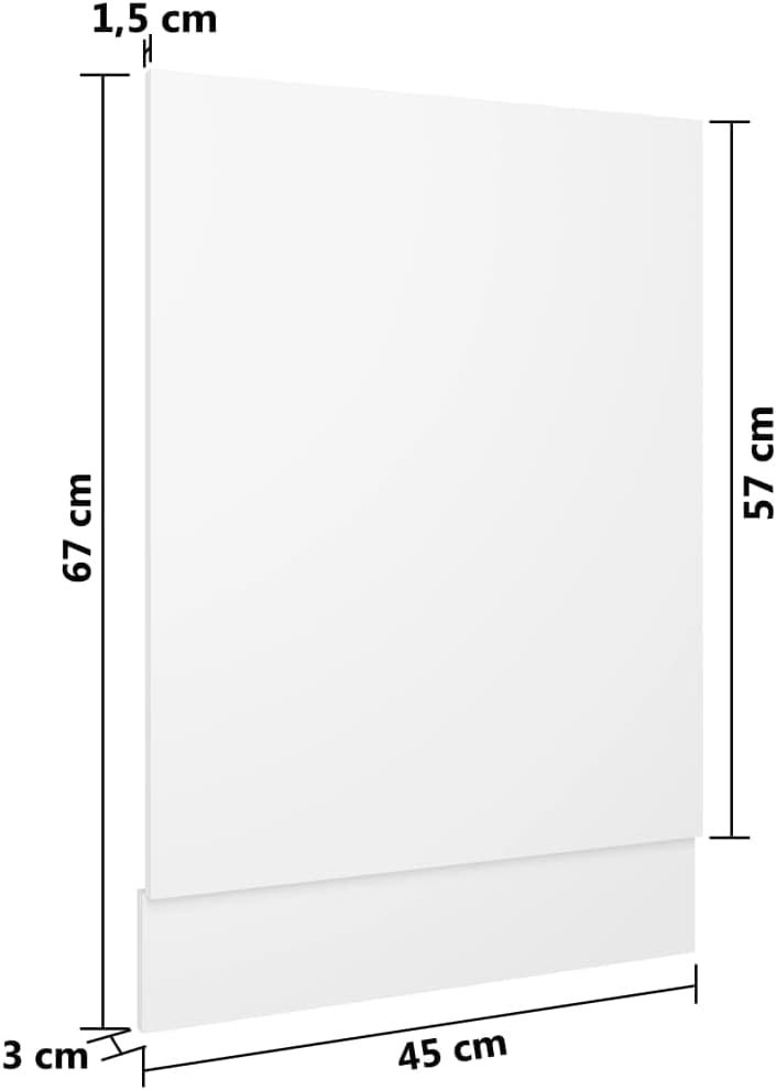 vidaXL Geschirrspülerblende Lyon Weiss 45x3x67 cm Holzwerkstoff Weiss 1x Spülmaschinenblende 45 cm,