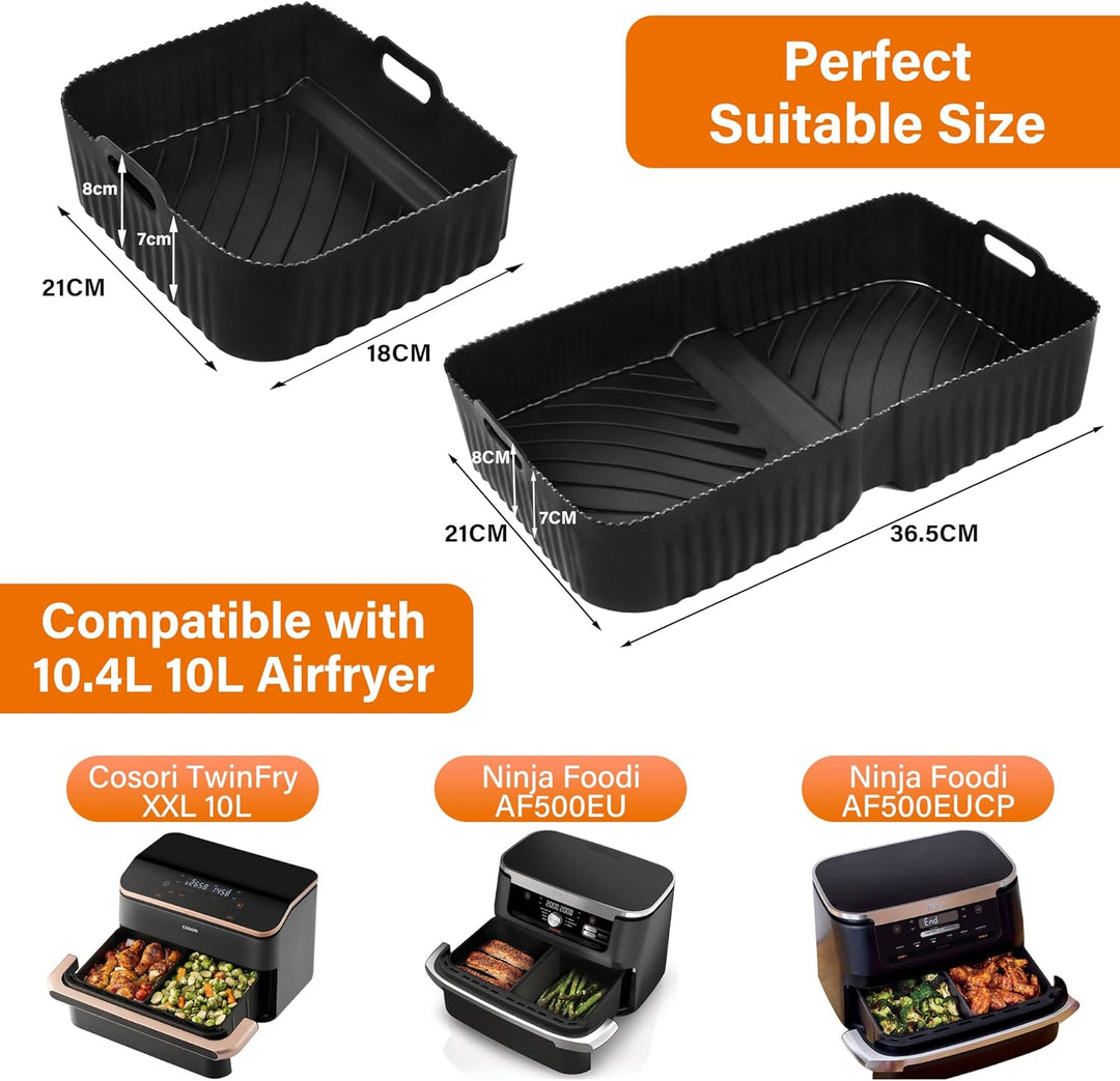 Airfryer Silikonform Heissluftfritteuse Zubehör für Ninja Foodi AF500EU Air Fryer Zubehör 9 Stück Si