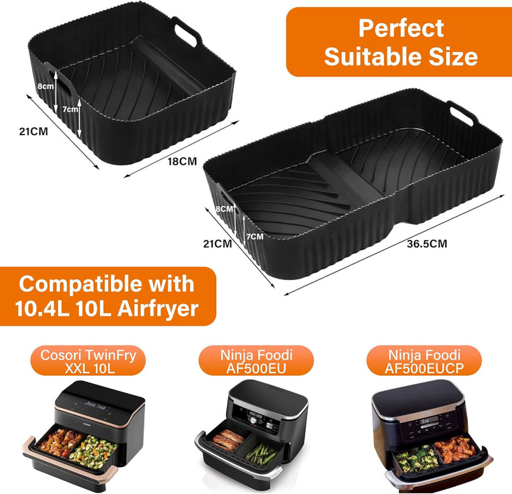 Airfryer Silikonform Heissluftfritteuse Zubehör für Ninja Foodi AF500EU Air Fryer Zubehör 9 Stück Si