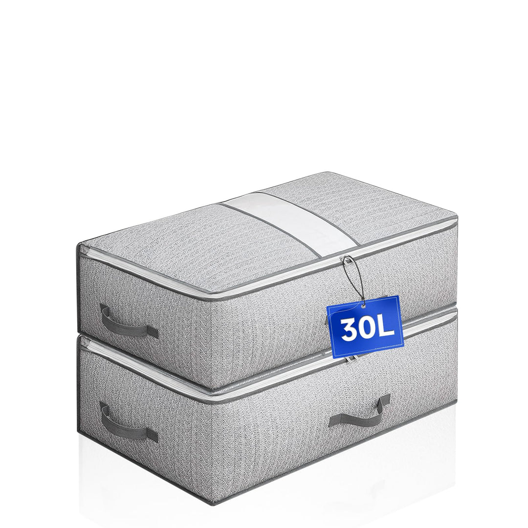 2 Stück Unterbettkommode, Unterbett Aufbewahrungsbox mit Deckel, Faltbare Kleidung Aufbewahrung Aufb