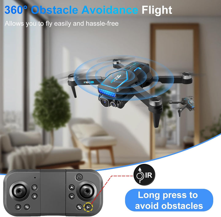 OBEST Drohne mit Kamera 4K für Erwachsene Anfänger Faltbare Mini FPV Drone, RC Quadcopter mit Bürste