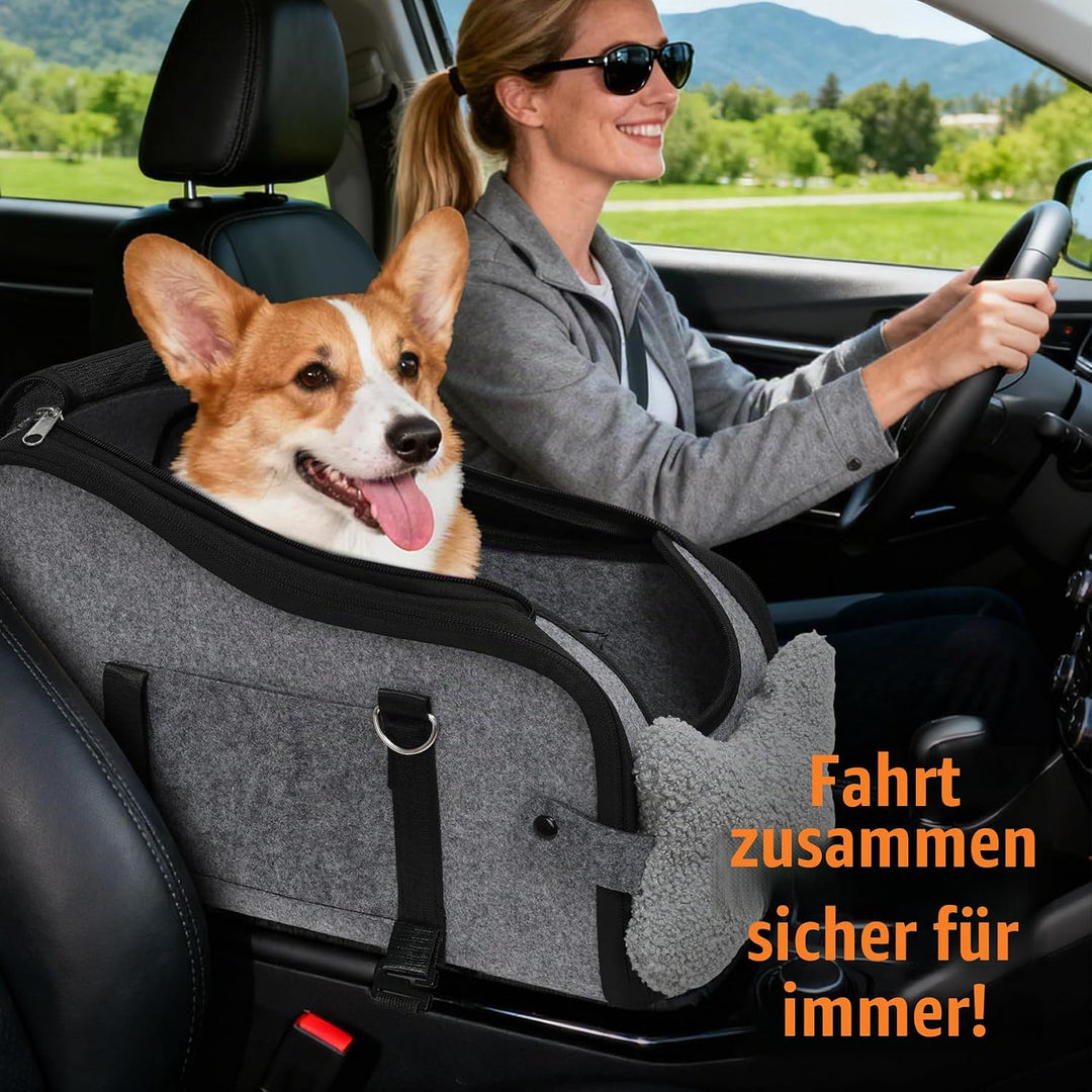 Hunde Autositz für kleine Hunde, Hundeautositz Auto mit Aufbewahrungstaschen, Hundeautositz Hundesit
