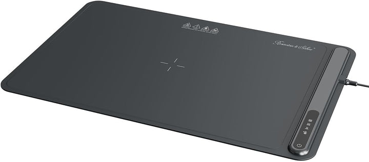 Rosenstein & Söhne Warmhaltematte: Rollbare digit. Warmhalteplatte Silikon, 55-100 °C, 61 x 40cm, 25