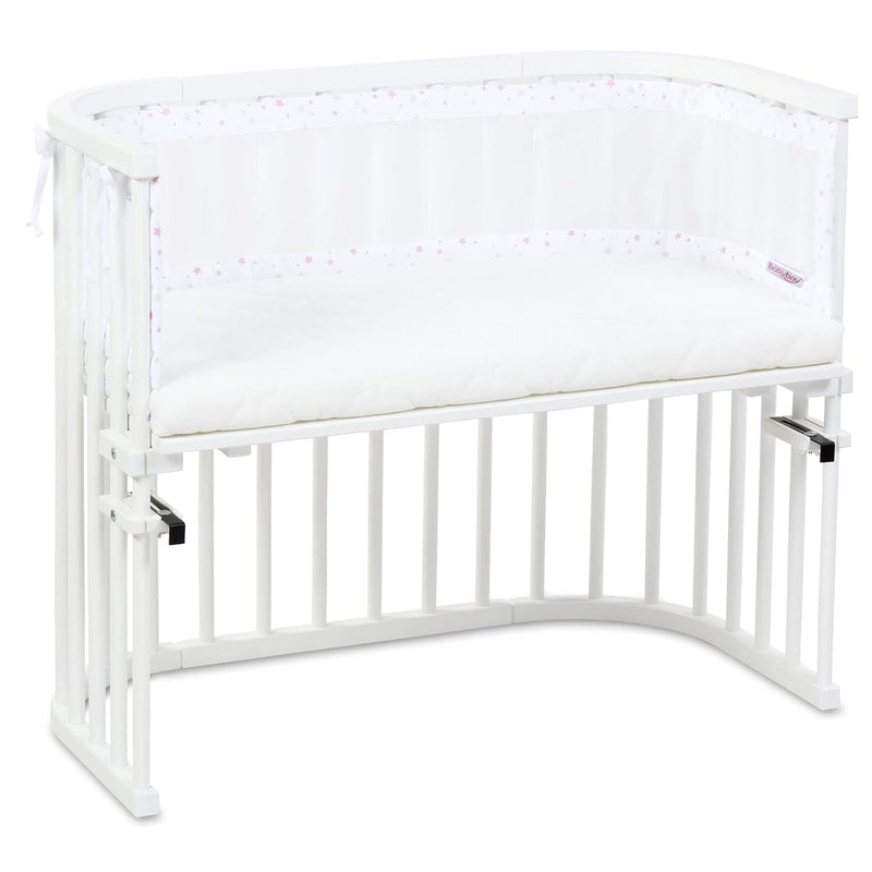 babybay Nestchen Mesh-Piqué passend für Modell Maxi, Boxspring und Comfort, weiss Sternemix sand/bee