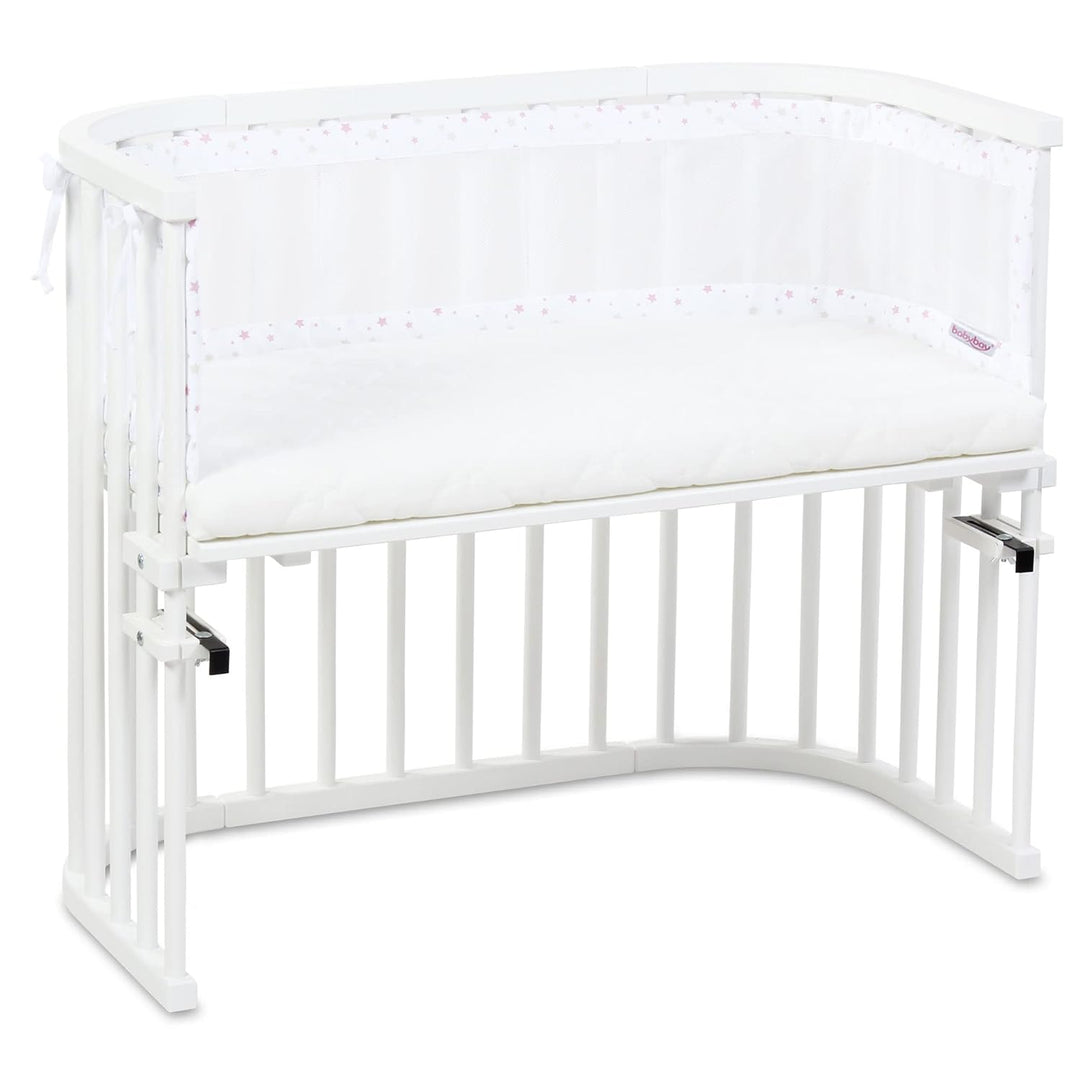 babybay Nestchen Mesh-Piqué passend für Modell Original, weiss Sternemix sand/beere