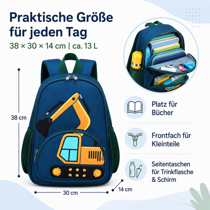LOIDOU Kinderrucksack Jungen Kinder Rucksack Tagesrucksack Vorschulrucksack Kindergartentasche Schul