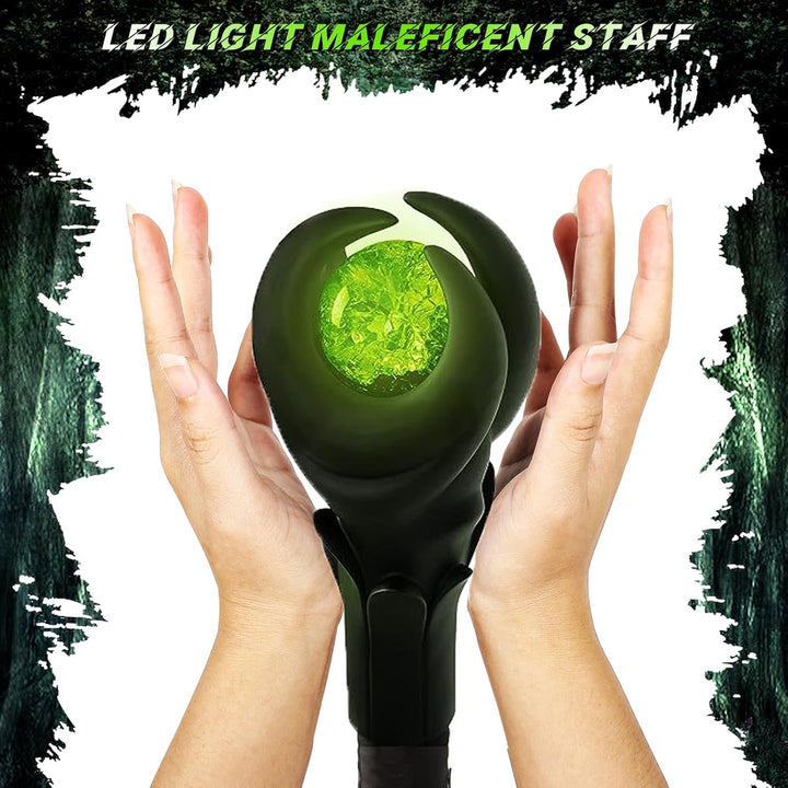 SINSEN Halloween LED Licht Maleficent Zauberstäbe Zauberer Zepter Zauberstab Cosplay Maleficent Stab