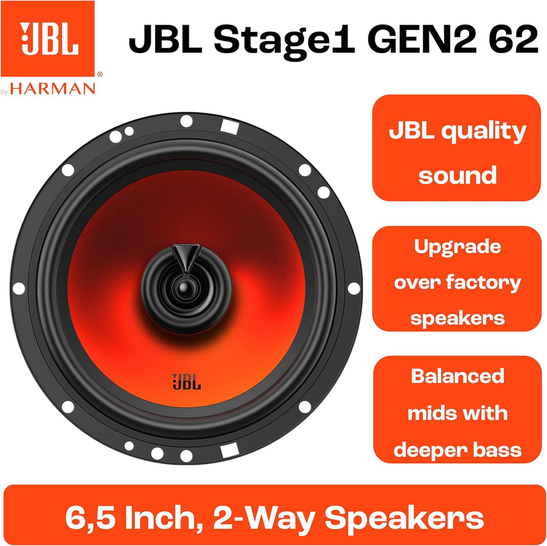 JBL Stage1 GEN2 62 Koaxial Lautsprecher Auto 165mm (6,5 Zoll): von Harman Kardon Car HiFi mit 50W RM