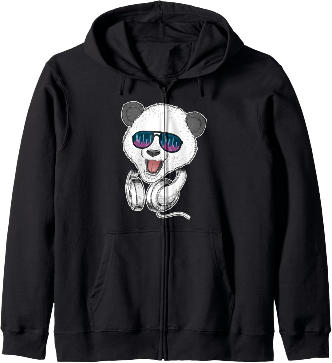 Panda mit Equalizer Brille Party Panda Kapuzenjacke
