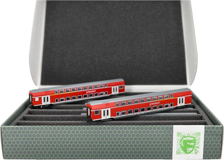 Feldherr Lagerbox FSLB055 für Modelleisenbahn Loks, Wagons und Fahrzeuge - 7 Stege für Spur TT - ste