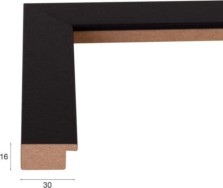 Rahmendesign24 Bilderrahmen Milano 70x90 Schwarz (matt) Fotorahmen, Wechselrahmen, Posterrahmen, Puz