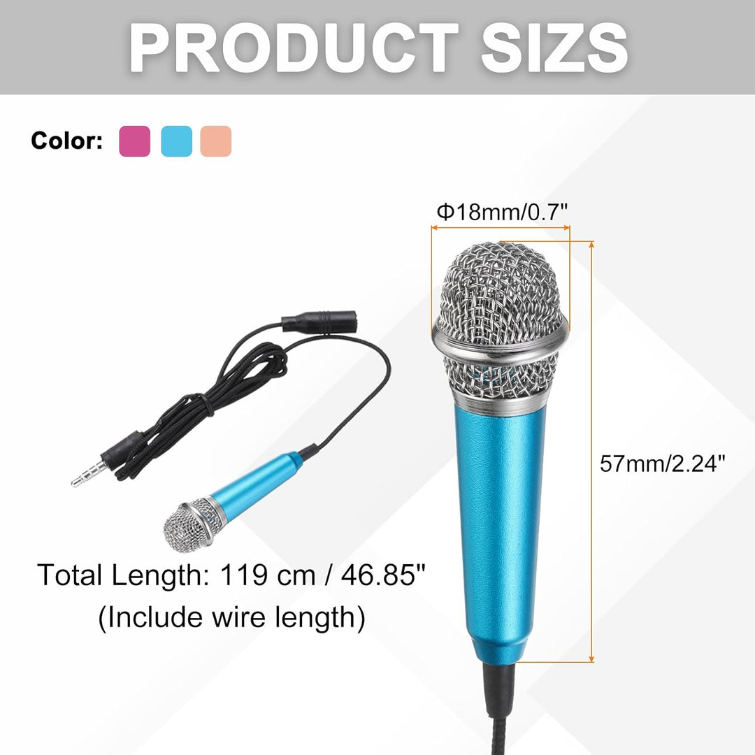 QUARKZMAN 3 Stück Mini Mikrofon Winziges Microphone Telefonmikrofon Kleines Karaoke Mikrofon mit Sch
