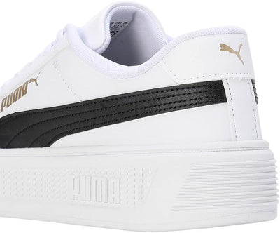 PUMA Damen Smash Platform V3 Sneaker 42 EU Puma White Puma Black Puma Gold, 42 EU Puma White Puma Bl