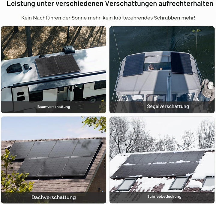 Renogy 120W ShadowFlux Anti-Beschattung N-Typ Solarmodul, PV-Modul 120W 12V 25% Hoch-Effizienz Solar