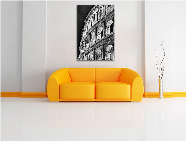 Pixxprint Kolosseum in Rom bei Nacht als Leinwandbild/Grösse: 100x70 cm/Wandbild/Kunstdruck/fertig b