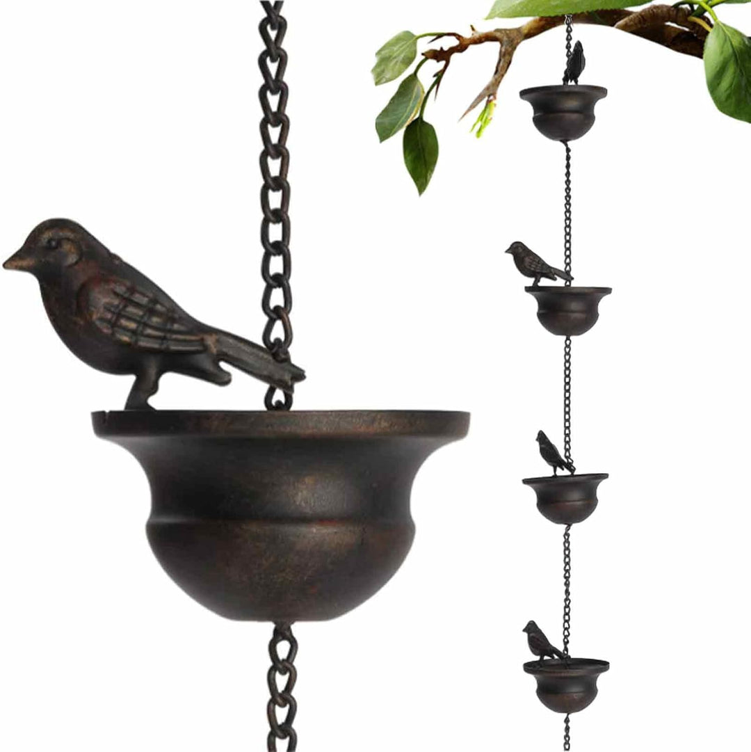 Vogel-Regenkette, 39/94 Zoll Vogel-Regenfänger Für Den Garten, Hängende Regenfänger-Kette Für Den Au