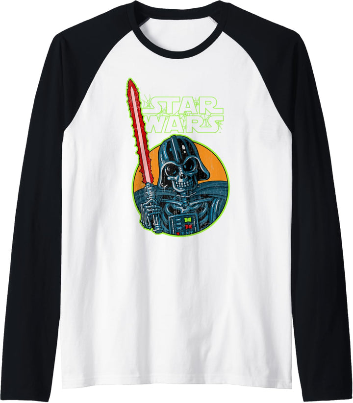 Star Wars Darth Vader Skeleton Lightsaber Raglan