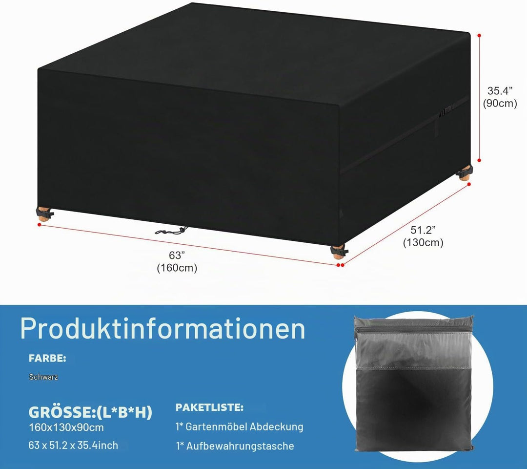 VANSHEIM Gartenmöbel Abdeckung Wasserdicht Schutzhülle Gartenmöbel Abdeckplane Gartenmöbel abdeckhau