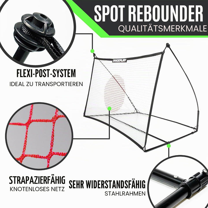 QuickPlay Sport Limited Rebounder Rückprallwand Spot 2.1 x 2.1M ( 7x7f) Schwarz, 2.1 x 2.1M ( 7x7f)