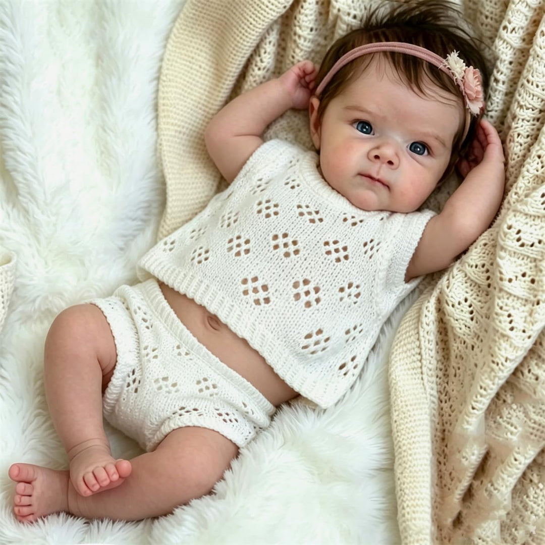 Zero pam Reborn Baby Mädchen, Reborn Baby Vollsilikon Lebensecht, 48CM Lebensechte Babypuppen,Puppe
