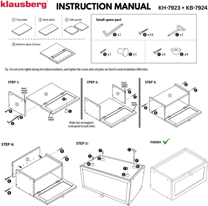 Klausberg Brotkasten aus Holz, Bambus mit Acrylfenster, umweltfreundlich, leicht, mit rundem Griff (