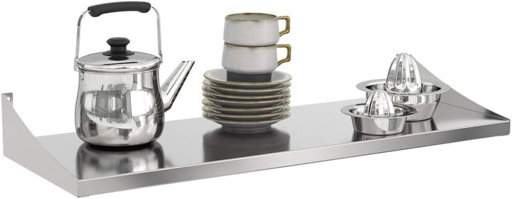 KÖNIGSPROD Edelstahl Wandregal, Bücher Regal, Tellerbord, Küche, Asteria, 300 x 800 mm, 300 x 800 mm