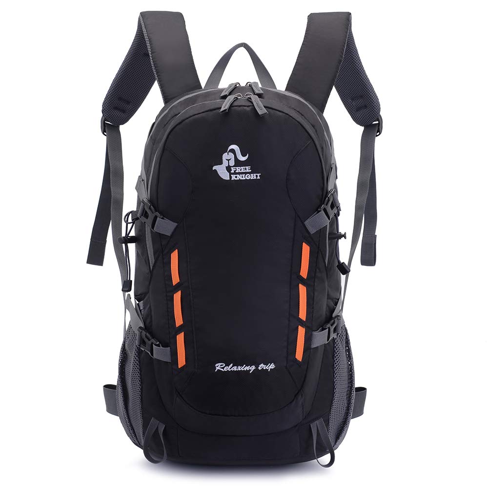 40L Leichter Tagesrucksack Radfahren Wandern Wasserdichter Reiserucksack (Schwarz), Schwarz