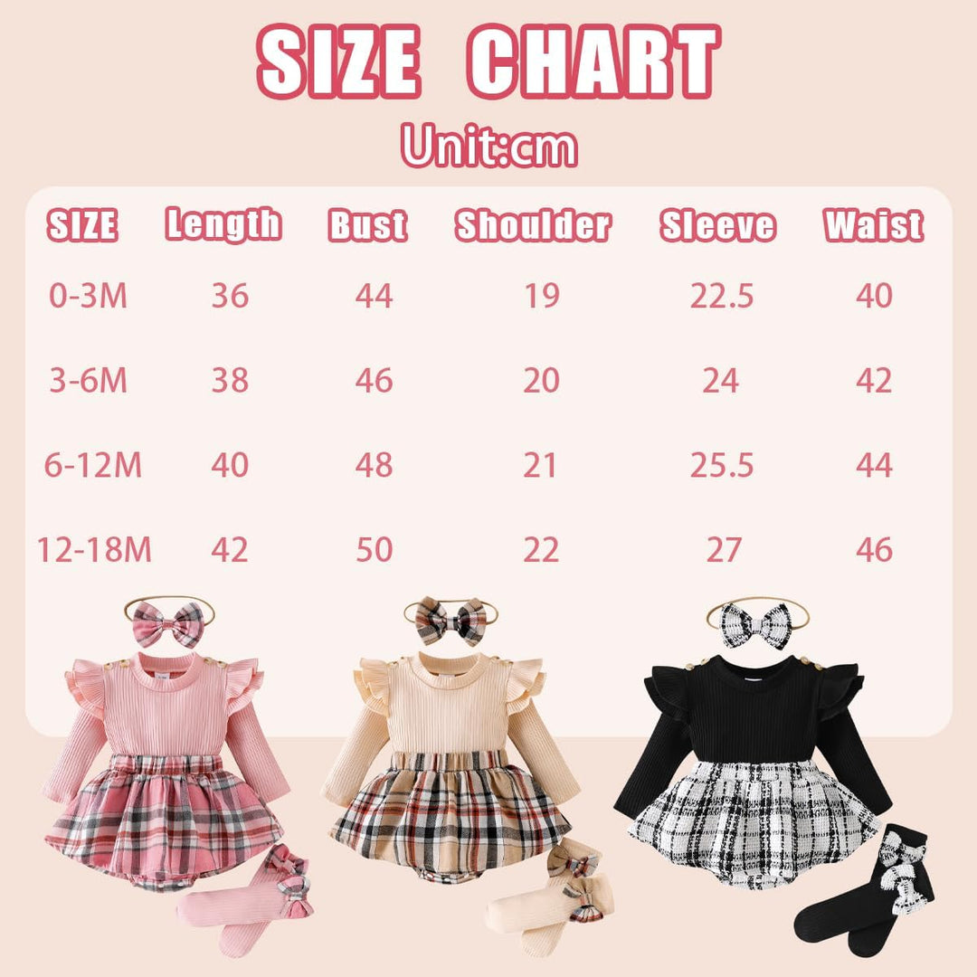 Baby Mädchen Outfits Kleinkind Ruffle Strampler Langarm Bodysuit+Stirnband+Socken Neugeborenes Jumps