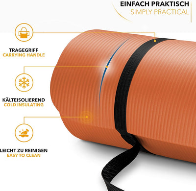 TRESKO Yogamatte Phthalatfrei - Gymnastikmatte rutschfest, Pilatesmatte Fitnessmatte mit Tragegurt,