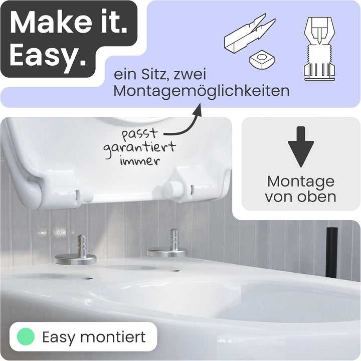 instmaier Toilettendeckel mit Absenkautomatik weiss | Made in Germany | ovale Form | Toilettensitz a