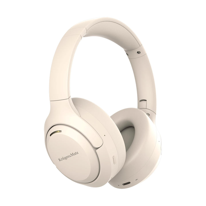 Krüger&amp;Matz Drahtlose Ohrhörer mit ANC F8A Eingebautes Bluetooth Mikrofon 5.4 Beige