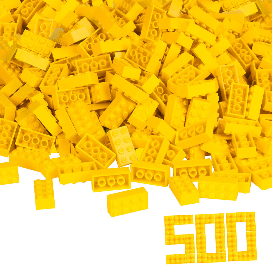 Simba 104118917 - Blox, 500 gelbe Bausteine für Kinder ab 3 Jahren, 8er Steine, im Karton, vollkompa