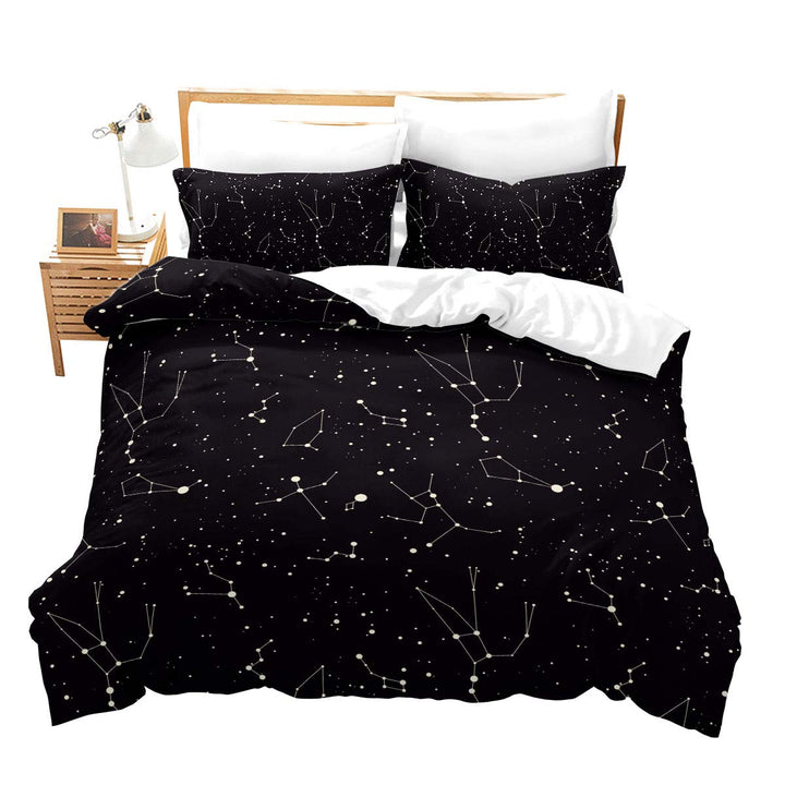 Loussiesd Galaxis Konstellation Gedruckt Bettw?sche Set 135x200cm Universum Planeten Bettbezug Set W