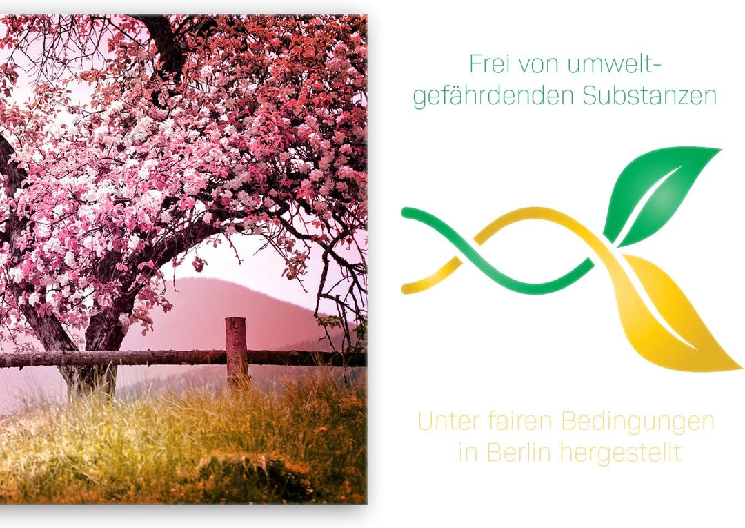 ge Bildet Bild auf Leinwand | Frühlingsbaum - Natur Baum Rosa Pink A in 120x80 cm als Wandbild XXL |