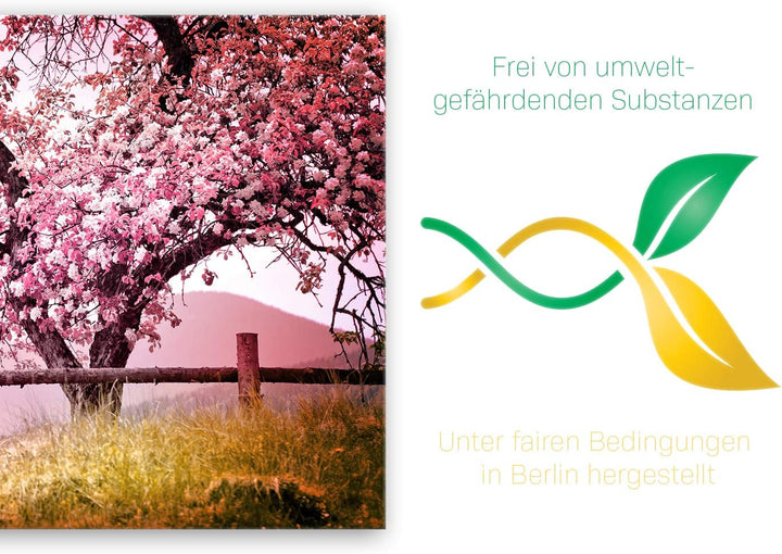 ge Bildet Bild auf Leinwand | Frühlingsbaum - Natur Baum Rosa Pink A in 120x80 cm als Wandbild XXL |