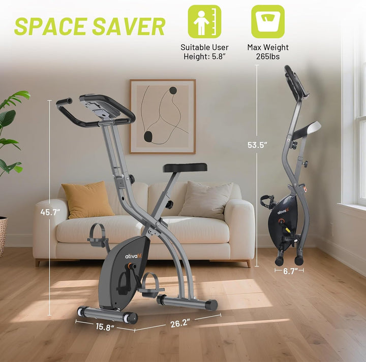 ATIVAFIT X-Bike Sport Fitnessfahrrad für Heimtrainer Fitnessbike für Ober-Und Unterkörper x-Bike mit