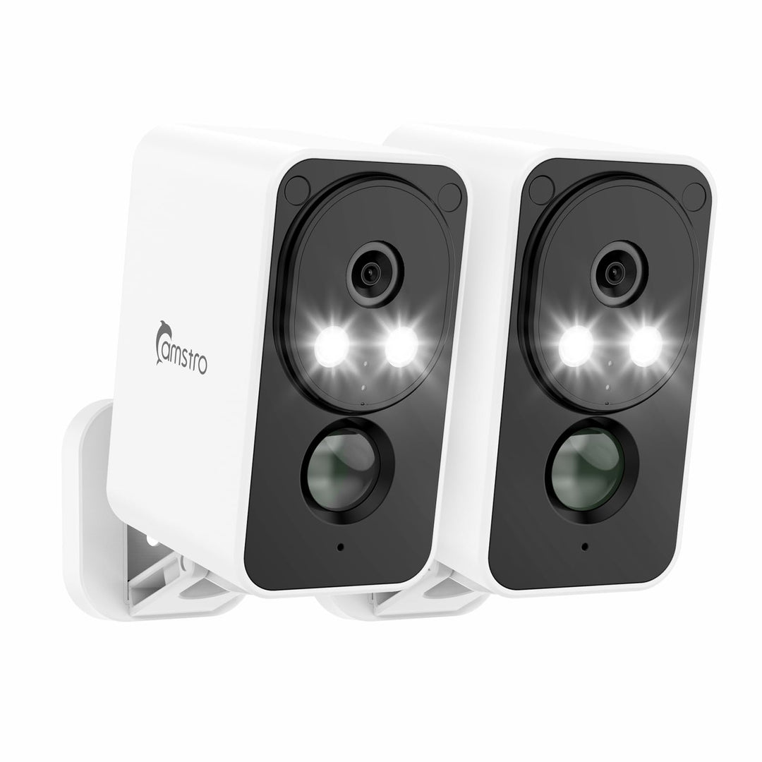 2PCS 2K Überwachungskamera Aussen Akku, WLAN Kabellose Überwachungskamera Aussen/Innen mit Farbige N